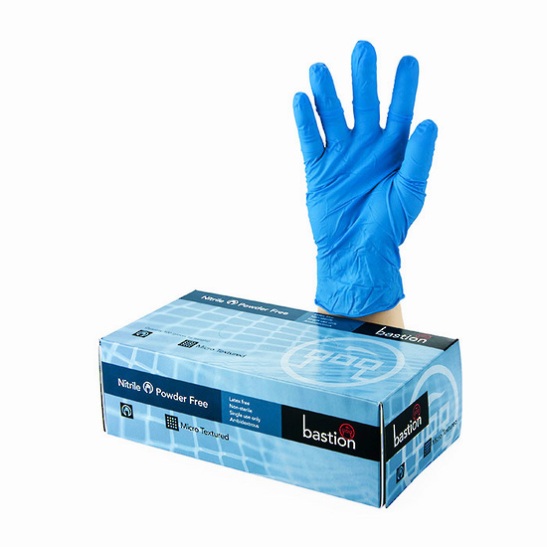 Gloves, Bastion Nitrile blue, powder free